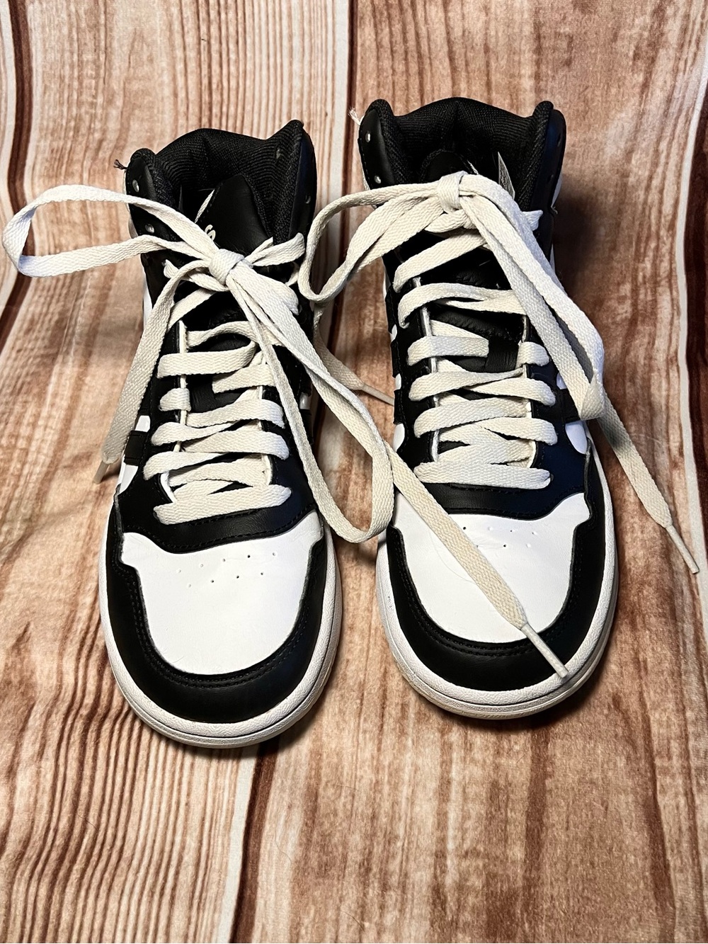 Adidas Black and White High-Top Boy’s Basketball Sneakers